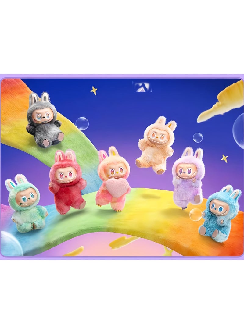 LABUBU 7-حزم دمية قلادة لابوبو الجيل الثالث دمية ماكرون فاخرة 17 سم - Image 2