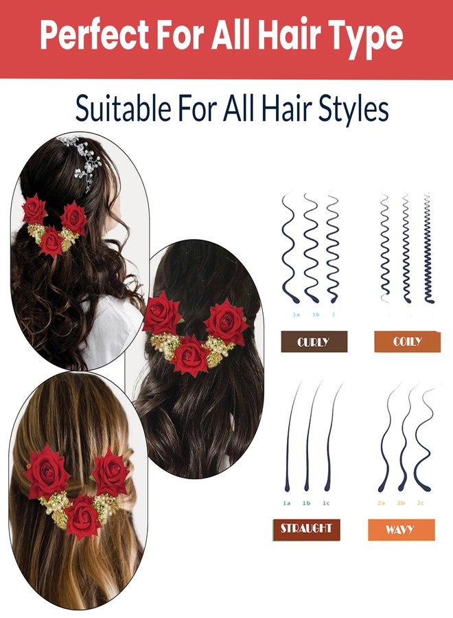 TEMPERIA (1pc) Hair Accessories For Women & Girls Stylish for Wedding - Artificial Flowers & Pearl Style Juda Bun Accessories - Floral Bridal Brooch & Hair Pins - Hairstyle Decoration Bride Clips - Image 5