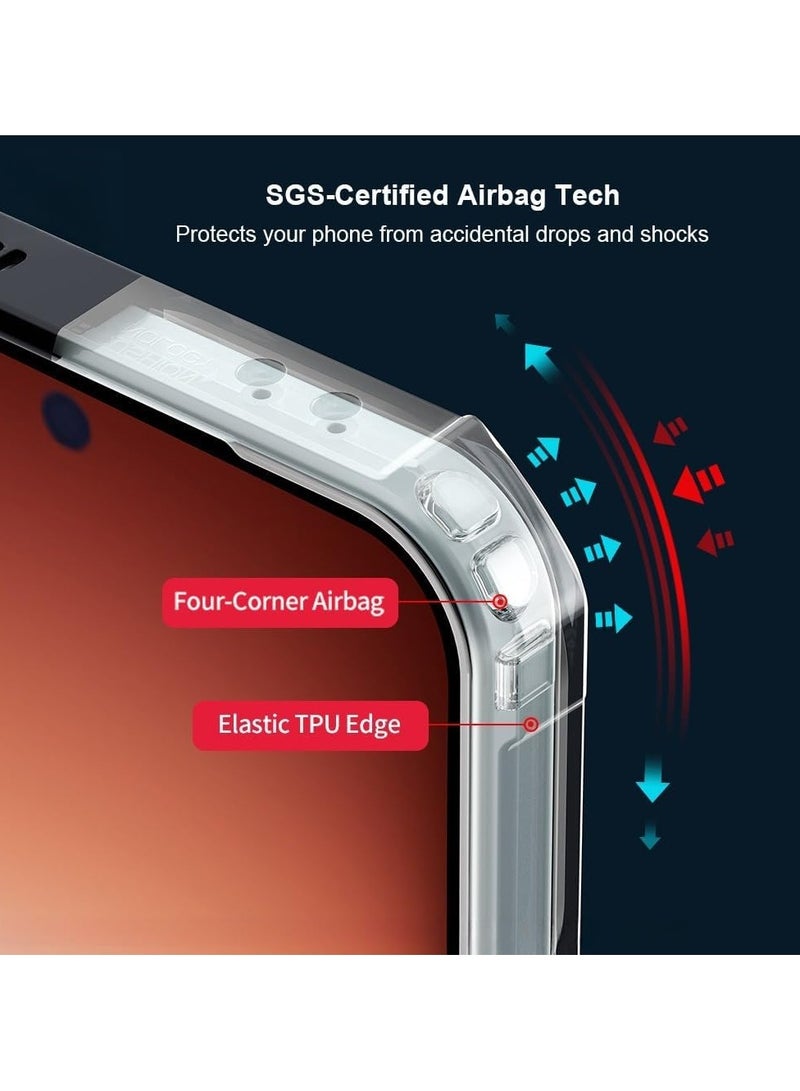 general iQOO 15 Magnetic Protective Case 【Wireless Charging Compatible】 Yellowing-Resistant Transparent Case with Camera Protection PC+TPU Shock-Absorbing Back Cover with 360° Rotating Stand - Image 3