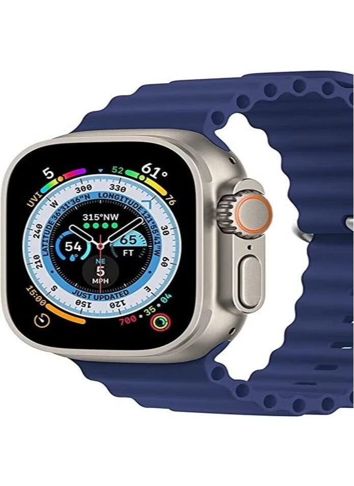 Generic - Alpine Loop for Apple Watch 49mm 45mm, Woven Loop with Metal Sport Band with iWatch Band Series Ultra 8 7 6 5 4 3 2 1 SE - Blue - Image 1