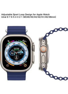 Generic Alpine Loop for Apple Watch 49mm 45mm, Woven Loop with Metal Sport Band with iWatch Band Series Ultra 8 7 6 5 4 3 2 1 SE - Blue  - Image 3