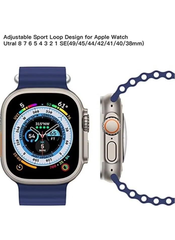 Generic - Alpine Loop for Apple Watch 49mm 45mm, Woven Loop with Metal Sport Band with iWatch Band Series Ultra 8 7 6 5 4 3 2 1 SE - Blue - Image 1