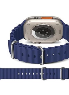 Generic Alpine Loop for Apple Watch 49mm 45mm, Woven Loop with Metal Sport Band with iWatch Band Series Ultra 8 7 6 5 4 3 2 1 SE - Blue  - Image 4