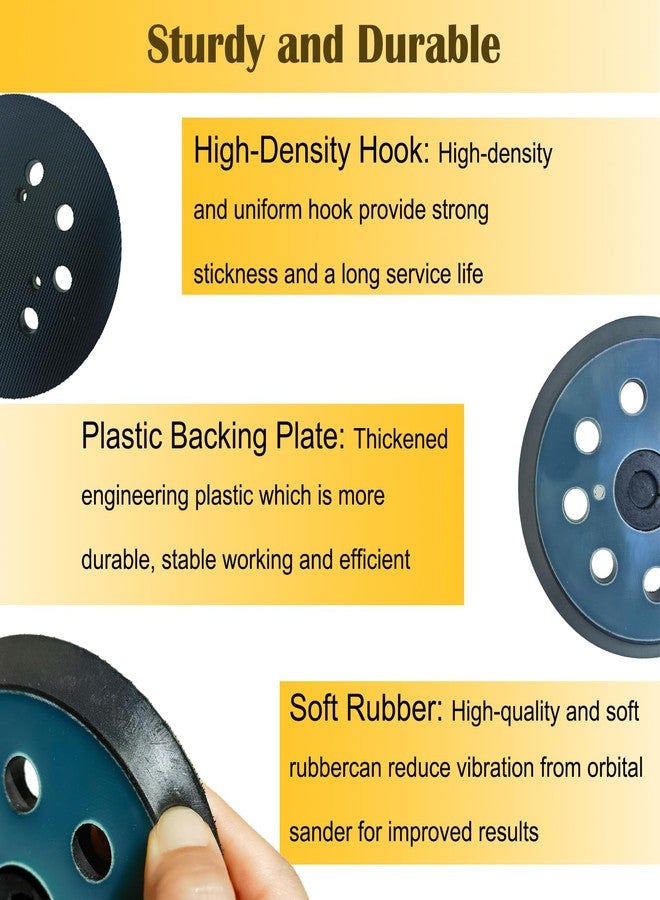 Tockrop 2 Pack Replacement Sander Pads for 5" Dewalt Sander, 8-Hole Hook and Loop Sanding Pads for DeWalt DW420 DW421 DW422 DW423 DW426 D26451 Random Orbital Sander - Image 4