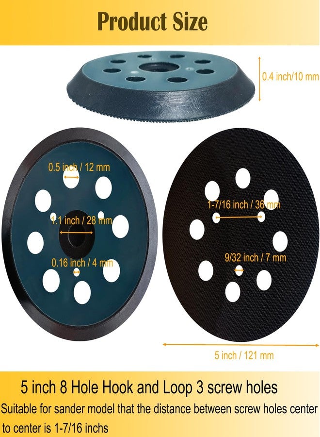 Tockrop 2 Pack Replacement Sander Pads for 5" Dewalt Sander, 8-Hole Hook and Loop Sanding Pads for DeWalt DW420 DW421 DW422 DW423 DW426 D26451 Random Orbital Sander - Image 3