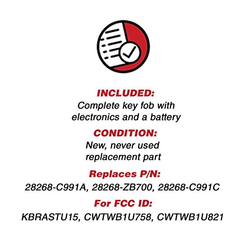 KeylessOption Keyless Entry Remote Fob Uncut Blank Car Ignition Key for Nissan Infiniti KBRASTU15 (Pack of 2) - Image 3