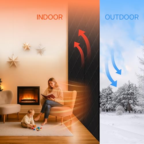 LazBlinds Thermal Insulated Door Curtain Fit Door Size 30" x 80", Magnetic Hands-Free Self Seal Door Cover, Weatherproof Oxford & Cotton Fiber Fill Blanket for Winter to Keep Warm, Black - Image 2