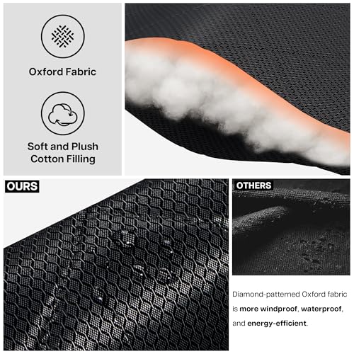 LazBlinds Thermal Insulated Door Curtain Fit Door Size 30" x 80", Magnetic Hands-Free Self Seal Door Cover, Weatherproof Oxford & Cotton Fiber Fill Blanket for Winter to Keep Warm, Black - Image 4