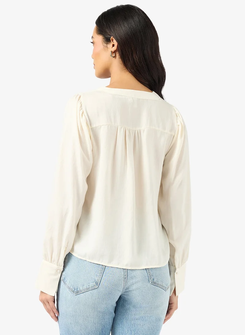 VERO MODA Vmfasana V-Neck Long Sleeve Woven Shirt