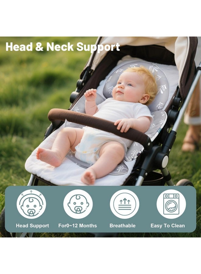 KAKIBLIN Infant Car Seat Insert, Breathable Reversible Car Seat Head Support for Infant, Newborn Car Seat Insert for Girls Boys, Fits for Stroller, Baby Swing, Bassinets, Pushchair (Gray) - Image 3