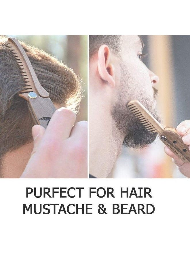 Beard Comb For Men Pocket Folding Combs For Mustache & Hair Travel Natural Wooden Comb With Real Man Engraving Perfect For Use W/Beard Balm Oil (Wavy Half Skull) - pzsku/ZA40E3E4A80BCDA804B3BZ/45/_/1683026037/990359b3-0d52-40cc-a6ae-bfcd5be66cf9