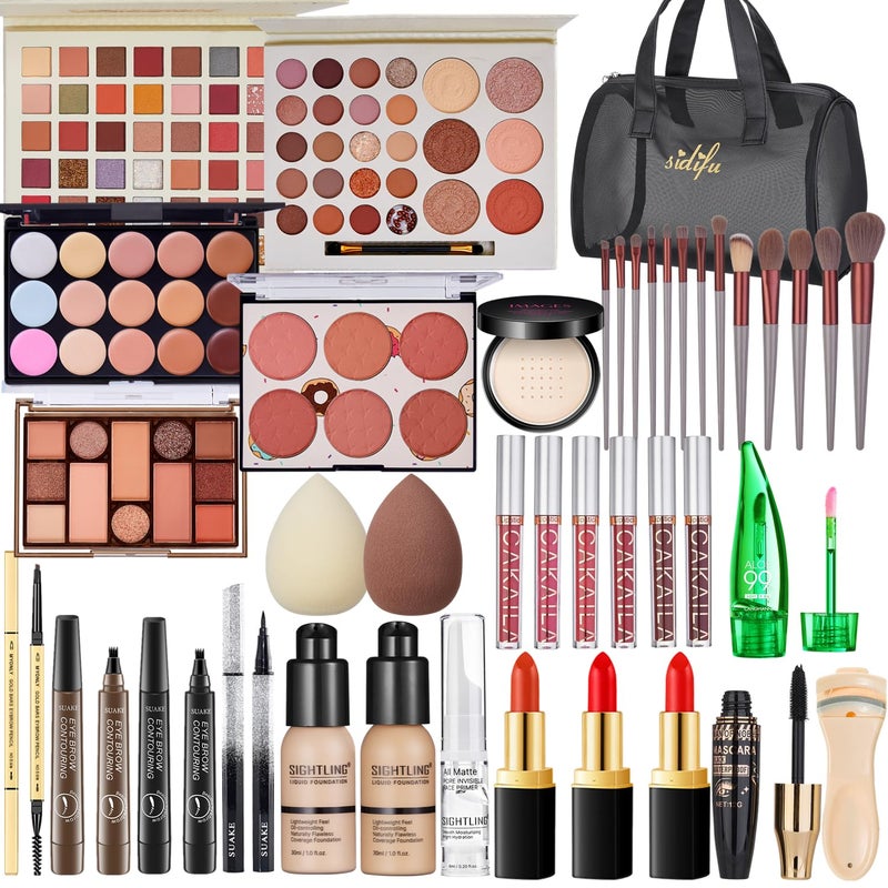 SIGHTLING All in One Makeup Kit for Women Full Kit, Travel Makeup Kit, Makeup Gift Set for Women & Girls, Makeup Essential Bundle Include Foundation Eyeshadow Palette Lipstick Eyebrow Pencil Cosmetic Brush Set - Image 1