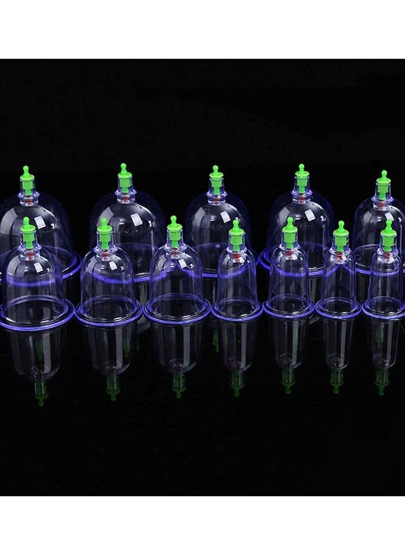 DubaiGallery 12x Cupping Vacuum Massage Cups Set Therapy Health Acupuncture Suction Body Care  - Image 2