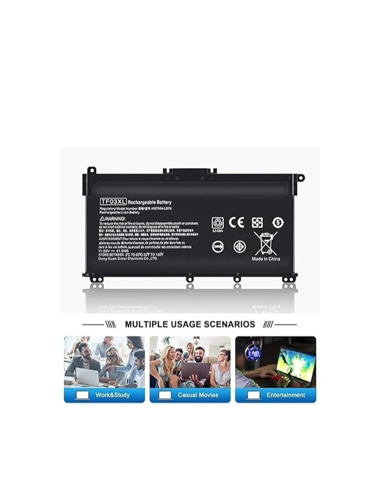 Terabyte بطارية بديلة TF03XL لجهاز HP Pavilion X360 14-bf، 14-bp، 14-cd، 15-cc، 15-cd، 15-ck، 17-ar سلسلة اللابتوبات - Image 3