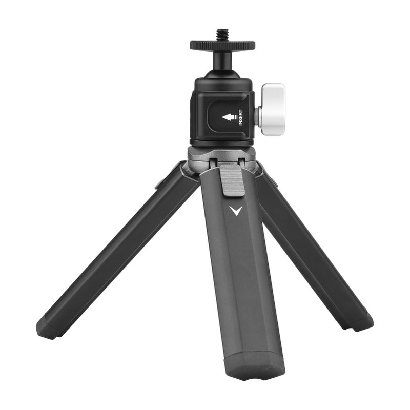 Mini Tripod Stand Sturdy Aluminum Alloy Tripod with Ball Head Cold Shoe Mount 1/4 Inch Screw for Cameras Cellphones Photography Light - Image 1