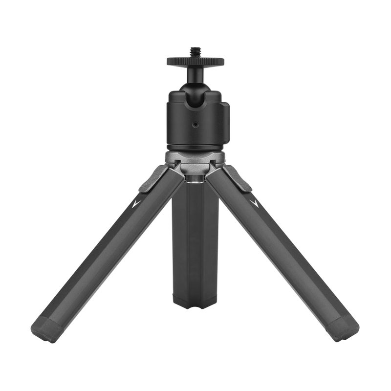 Mini Tripod Stand Sturdy Aluminum Alloy Tripod with Ball Head Cold Shoe Mount 1/4 Inch Screw for Cameras Cellphones Photography Light - Image 2