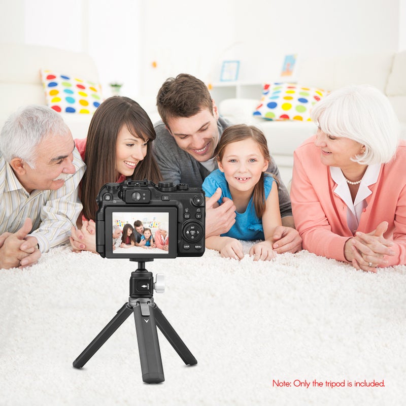 Mini Tripod Stand Sturdy Aluminum Alloy Tripod with Ball Head Cold Shoe Mount 1/4 Inch Screw for Cameras Cellphones Photography Light - Image 3