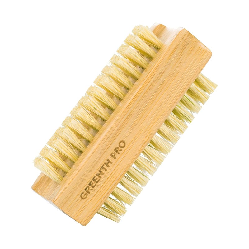 GREENTH PRO Bamboo Nail Brush，2PCS Two-side Firm Nature Wooden Sisal Scrub Brush for Toes and Nails,Cleaning Nail Brush - Image 3