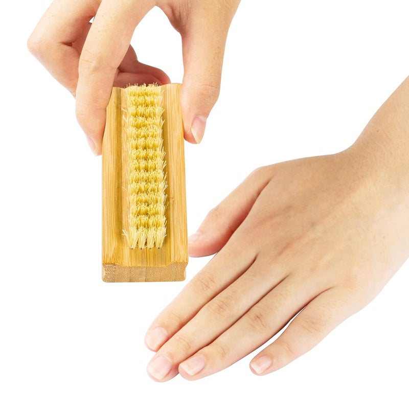 GREENTH PRO Bamboo Nail Brush，2PCS Two-side Firm Nature Wooden Sisal Scrub Brush for Toes and Nails,Cleaning Nail Brush - Image 5