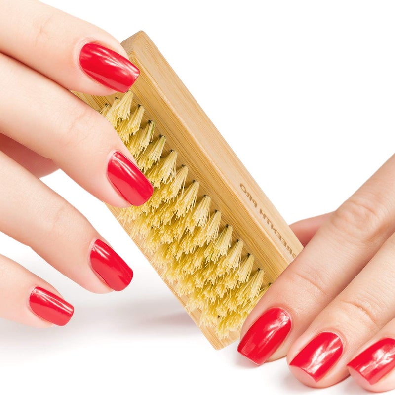 GREENTH PRO Bamboo Nail Brush，2PCS Two-side Firm Nature Wooden Sisal Scrub Brush for Toes and Nails,Cleaning Nail Brush - Image 4