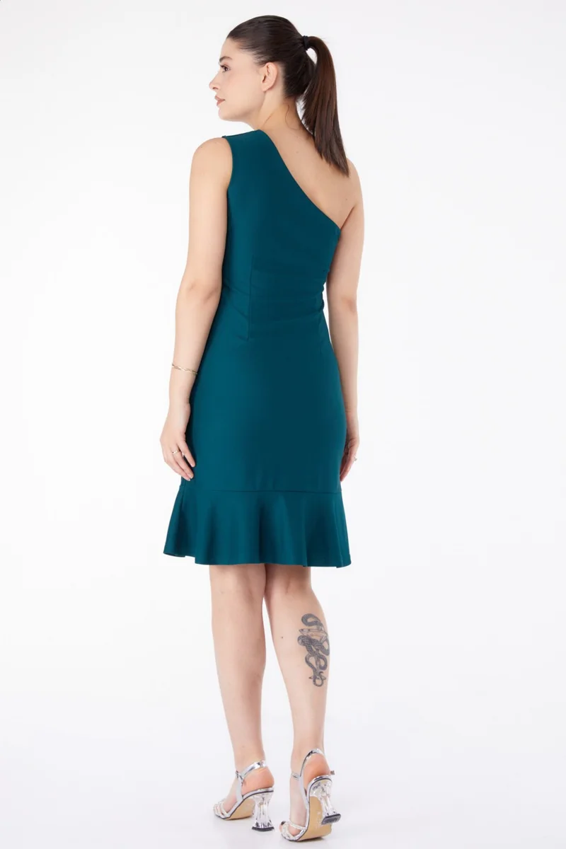 Tofisa Plain Mid Women's Green Stone Evening Dress - 13183