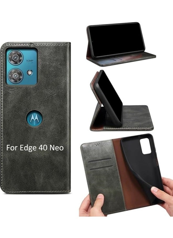 General - Flip Case Compatible with Motorola Edge 40 Neo,Leather Wallet Case Classic Design with Card Slot and Magnetic Closure Flip Fold Case for Moto Edge 40 Neo - Image 1
