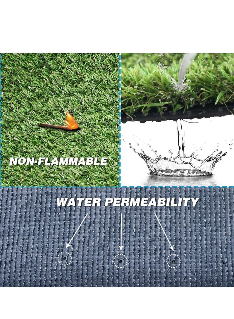 LINGWEI Artificial Grass Carpet Green For Home Outdoor Front  - Image 2