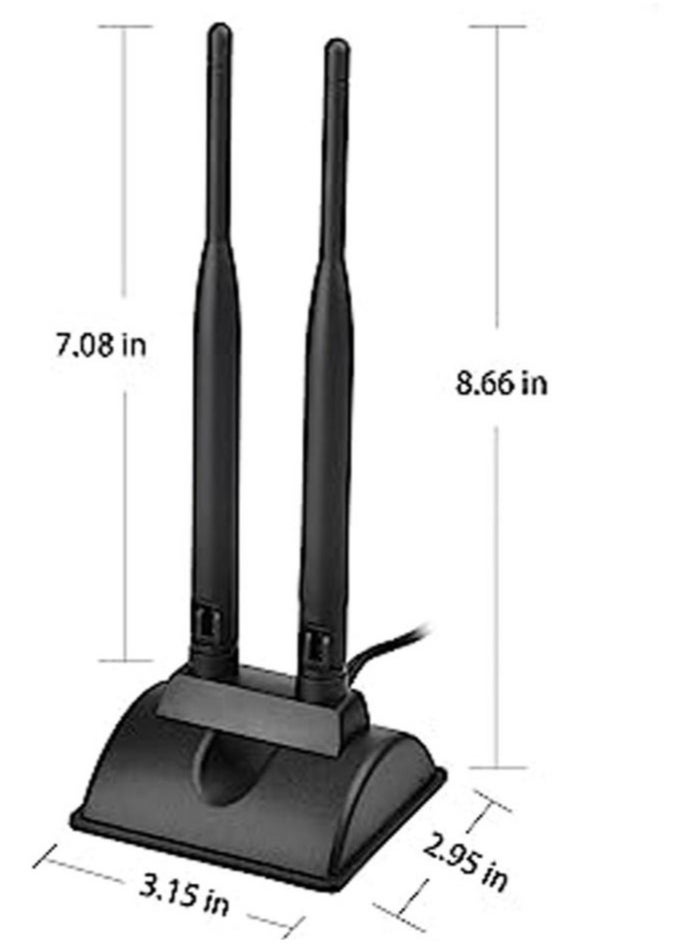 Generic - Eightwood Dual WiFi Antenna with RP-SMA Male Connector, 2.4GHz 5GHz Dual Band Antenna Magnetic Base for WiFi Wireless Router Mobile Hotspot - Image 1
