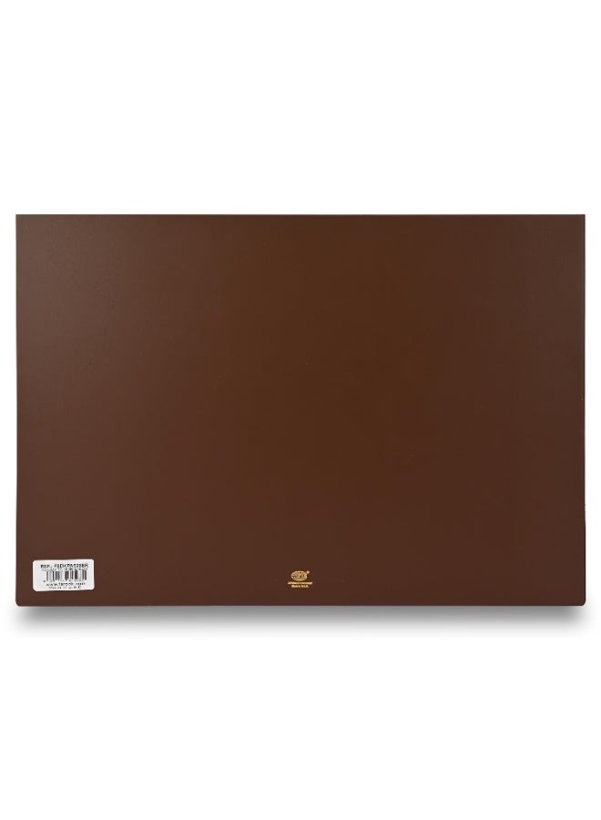 FIS 2026 Year Planner – PVC Desk Blotter with Brown Italian PU Flap, 490x340mm, 12 Monthly Sheets, Ivory Paper, (English/Arabic), Ideal for Desk Use, Daily Notes & Reminders – FSDKPAE26BR - Image 4