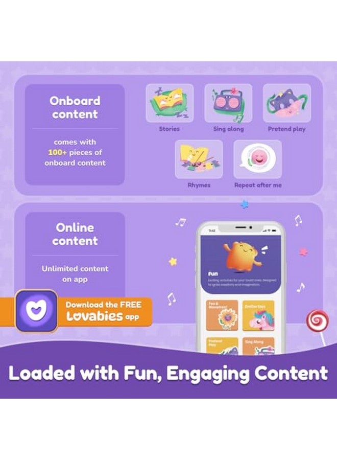 Shifu ZeeZee The Smart Storyteller - Singing & Talking Unicorn Friend Soft Toys for Kids Unlimited Content on The App Rhymes Stories Pretend Play Birthday Gifts for Boys and Girls Ages 3, 4, 5, 6 - Image 5