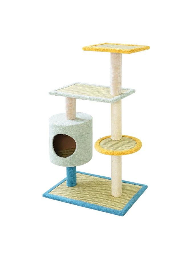 Customized Cat Climbing Frame Small Apartment Three-color Rattan Cat Nest Cat Tree Integrated Non-occupying Catch Column Cat Supplies
