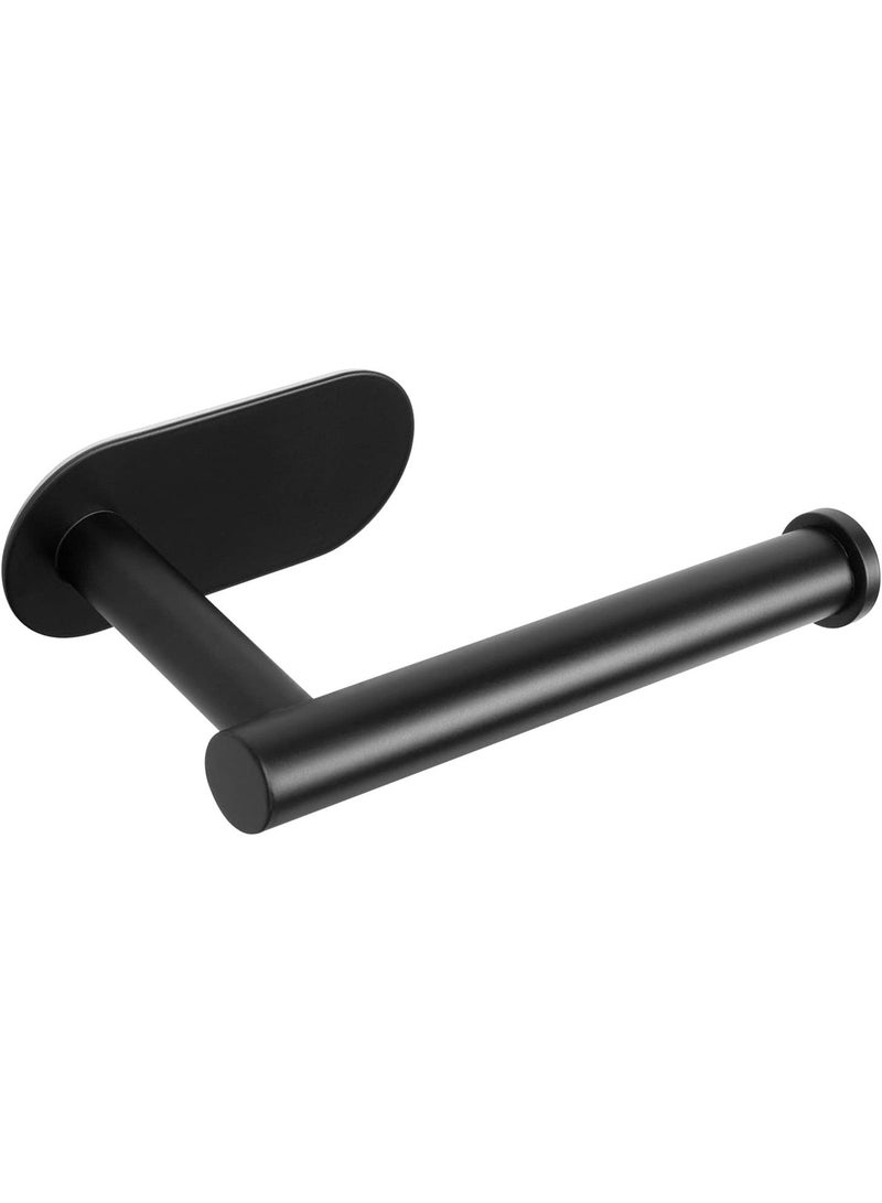 Toilet Paper Holder Self Adhesive, Premium Thicken SUS304 Stainless Steel Rustproof Adhesive Toilet Roll Holder no Drilling for Bathroom, Kitchen, Washroom (1 Pack, Matte Black) - Image 2