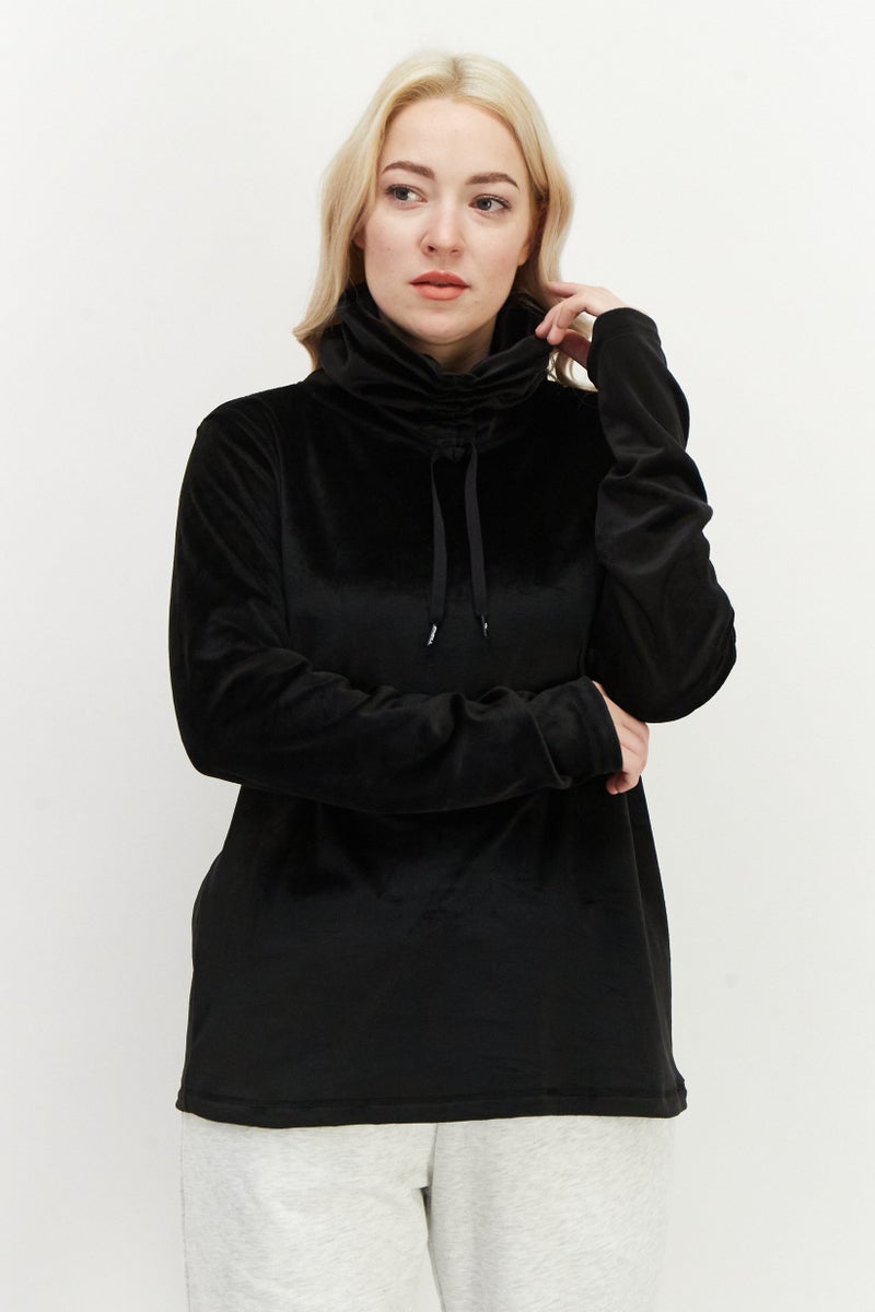 O'NEILL Women Halter Neck Solid Sweatshirt, Black - Image 1