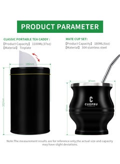 CUOPRU 6 in 1 Yerba Mate Cup Set Black  - Image 3