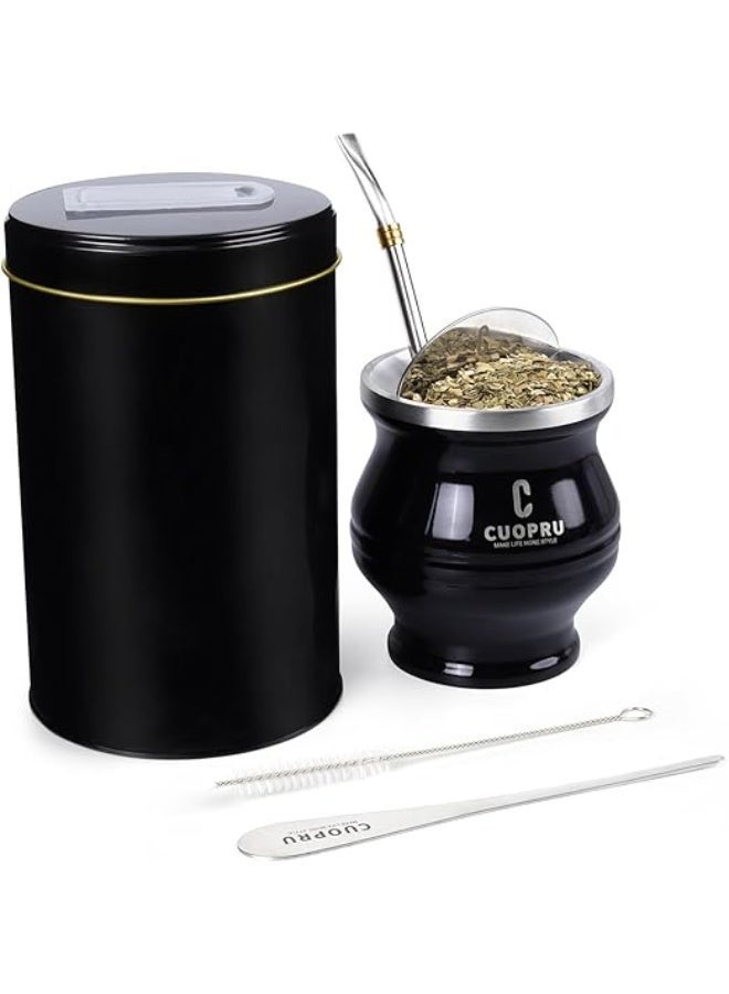 كوبرو طقم كوب المته 6 في 1 يشمل كوب مته، قشة بومبيّا، وعلب تخزين الشاي - Image 1