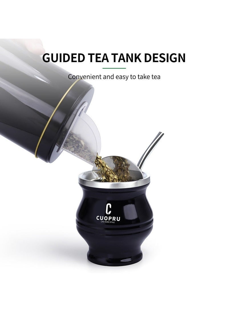 كوبرو طقم كوب المته 6 في 1 يشمل كوب مته، قشة بومبيّا، وعلب تخزين الشاي - Image 2