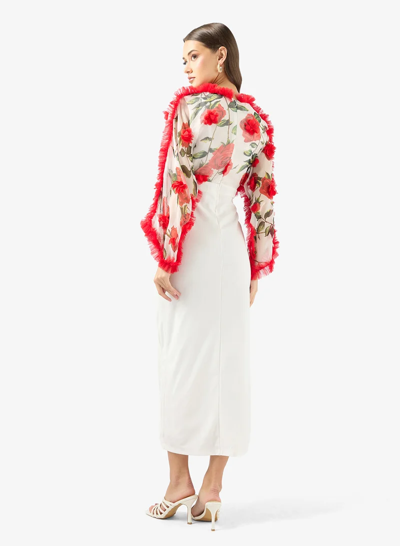 Golden Apple Floral Overlay Dress