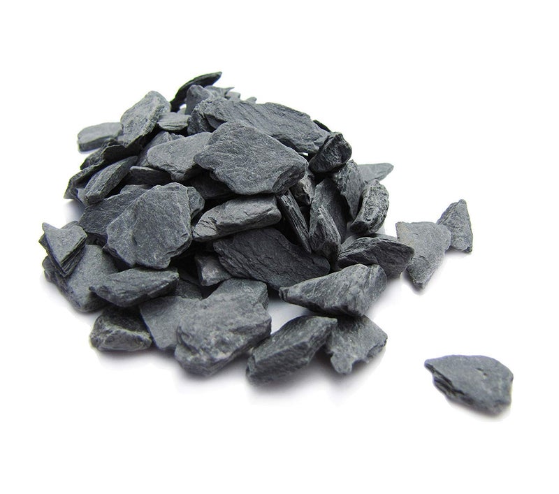 Small World Slate & Stone Natural Slate Stone - 1/4 to 1/2 inch Slate Gravel for Aquascaping Aquariums, Miniature or Fairy Garden, Aquarium, Model Railroad & Wargaming (2lb) - Image 1