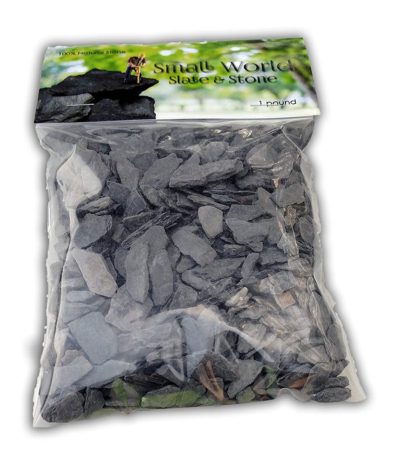Small World Slate & Stone Natural Slate Stone - 1/4 to 1/2 inch Slate Gravel for Aquascaping Aquariums, Miniature or Fairy Garden, Aquarium, Model Railroad & Wargaming (2lb) - Image 5