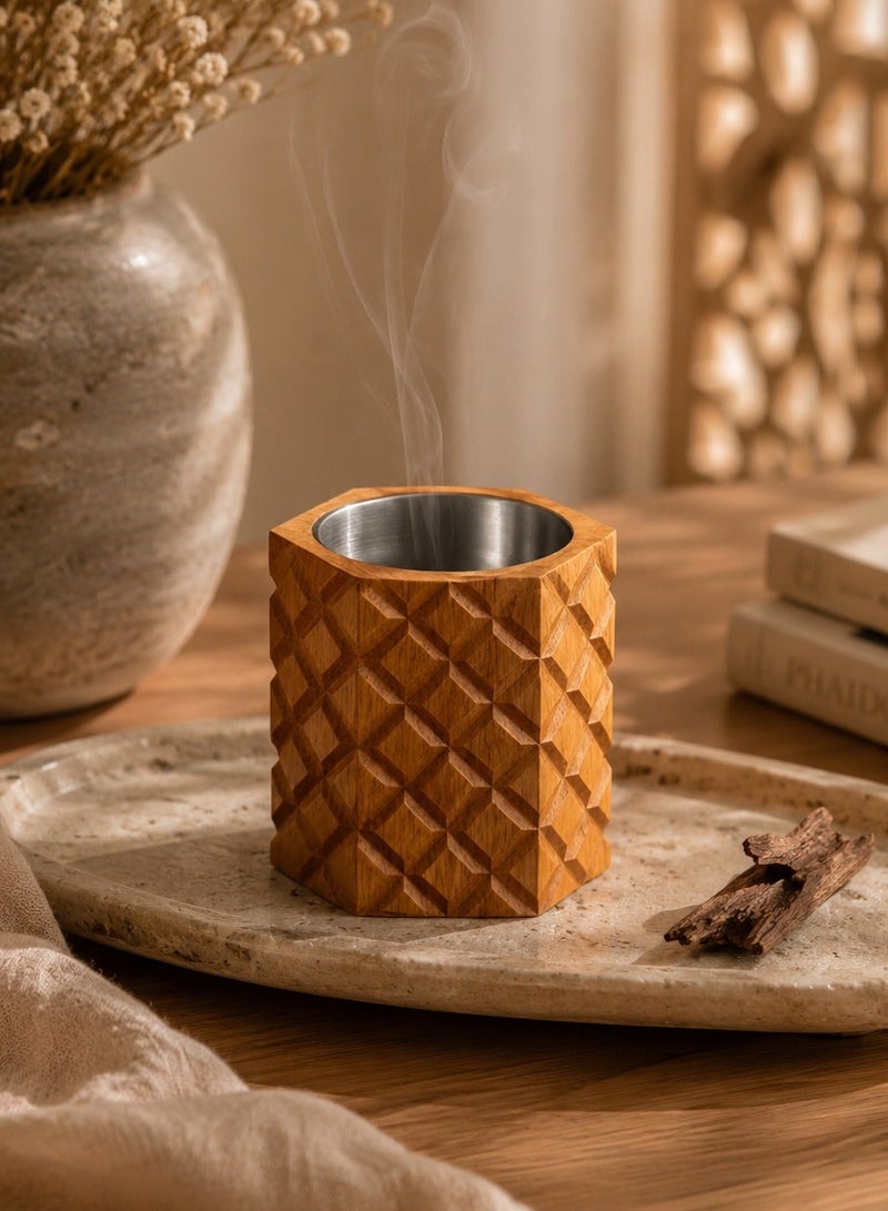 Roman Gifts Elegant Solid Wood Incense Burner – Handcrafted Single Piece with Unique Design for Home Décor or Tabletop - Image 1
