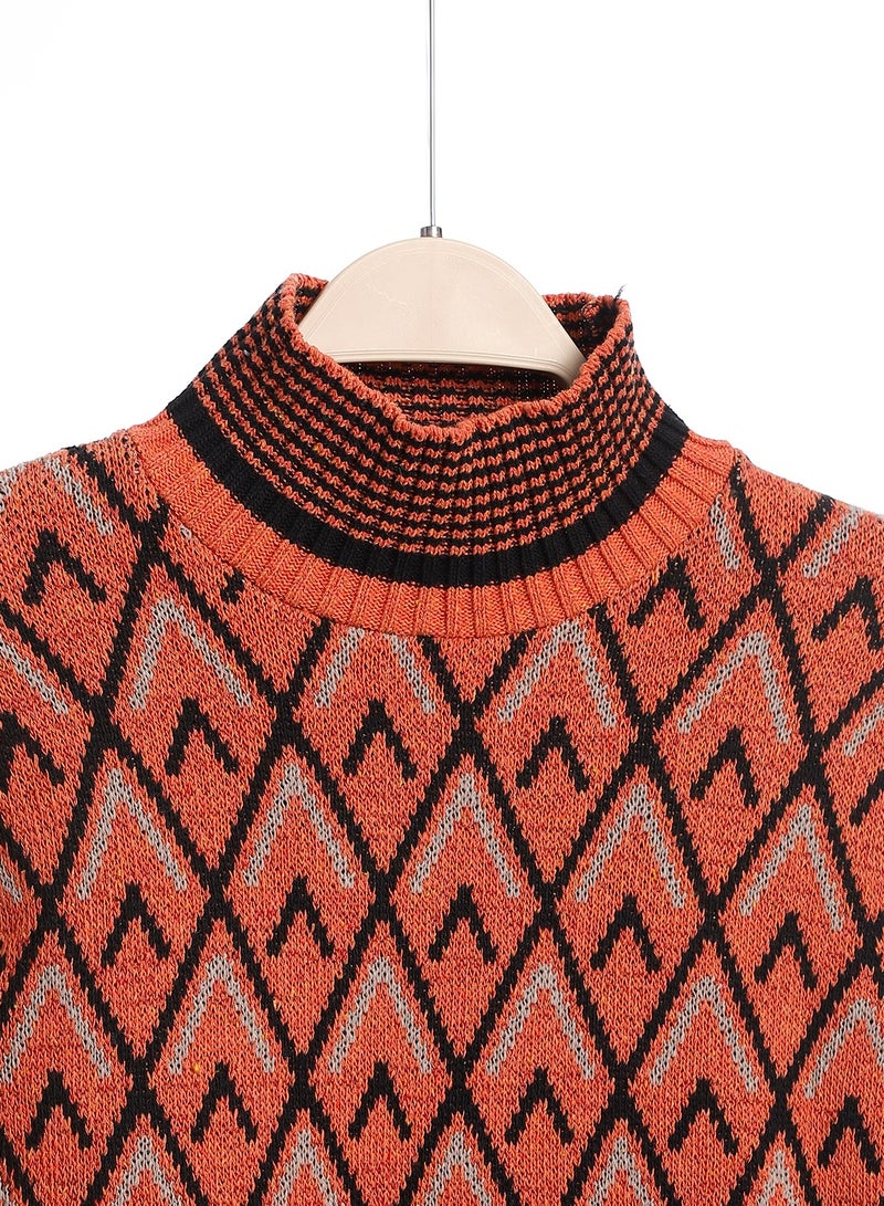 Caesar Girls Wool Pullover With Mutlicolour Design  - Image 3