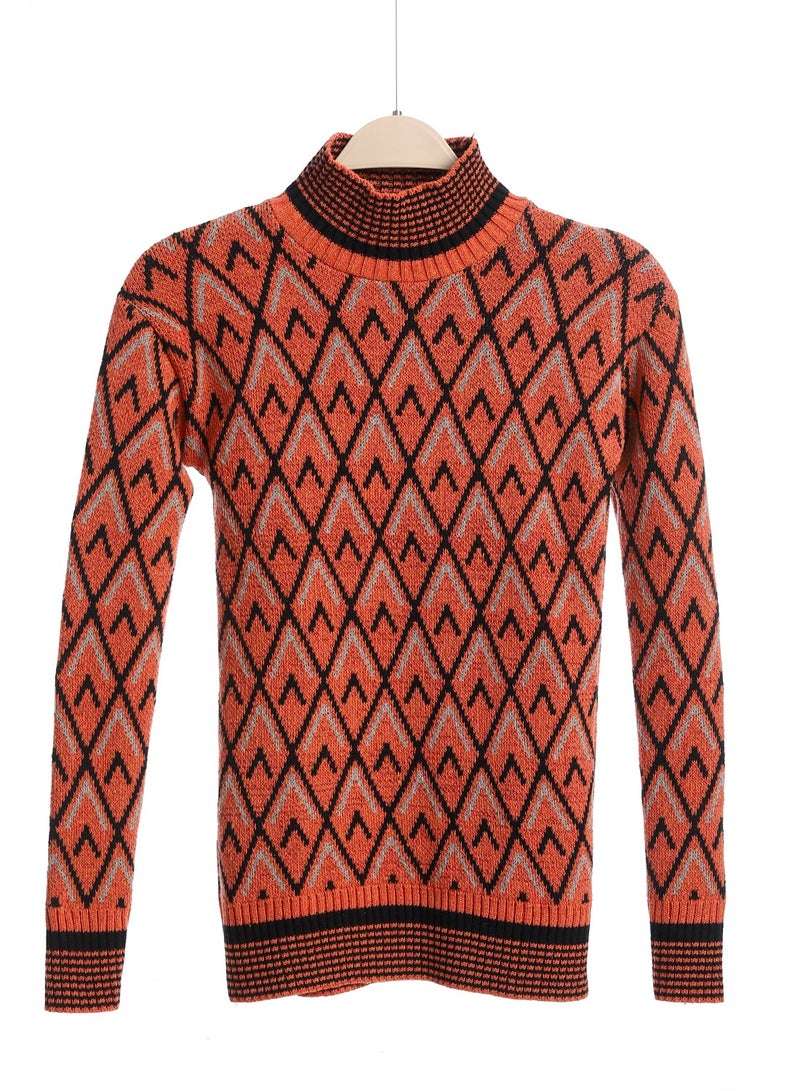 Caesar Girls Wool Pullover With Mutlicolour Design  - Image 2