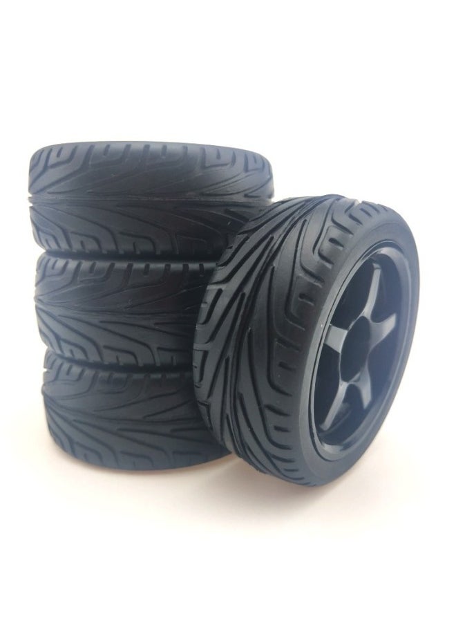 Generic - 1/10 Level Running Racing Highway Street Running RV Wear-resistant Tire HSP Unlimited RC Remote Control Model Car Four Pack-Color:D13 + A Wheel Hub - Image 1