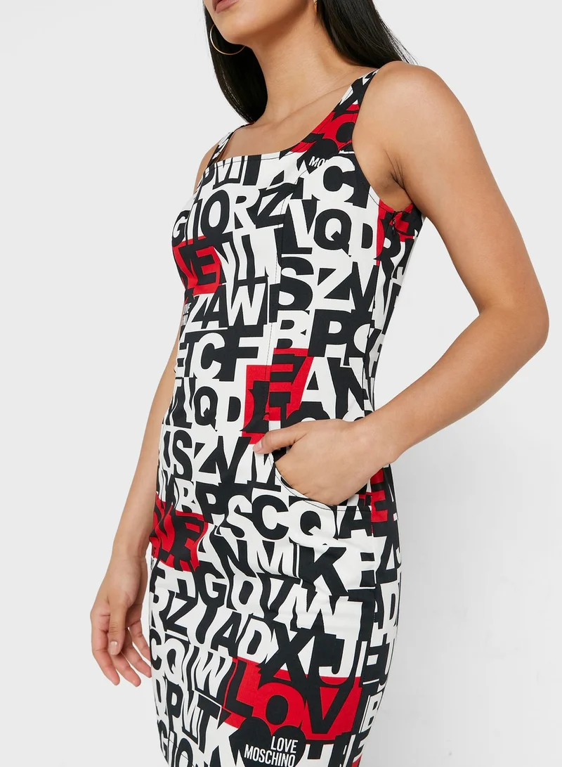 Love Moschino Square Neck Knitted Dress