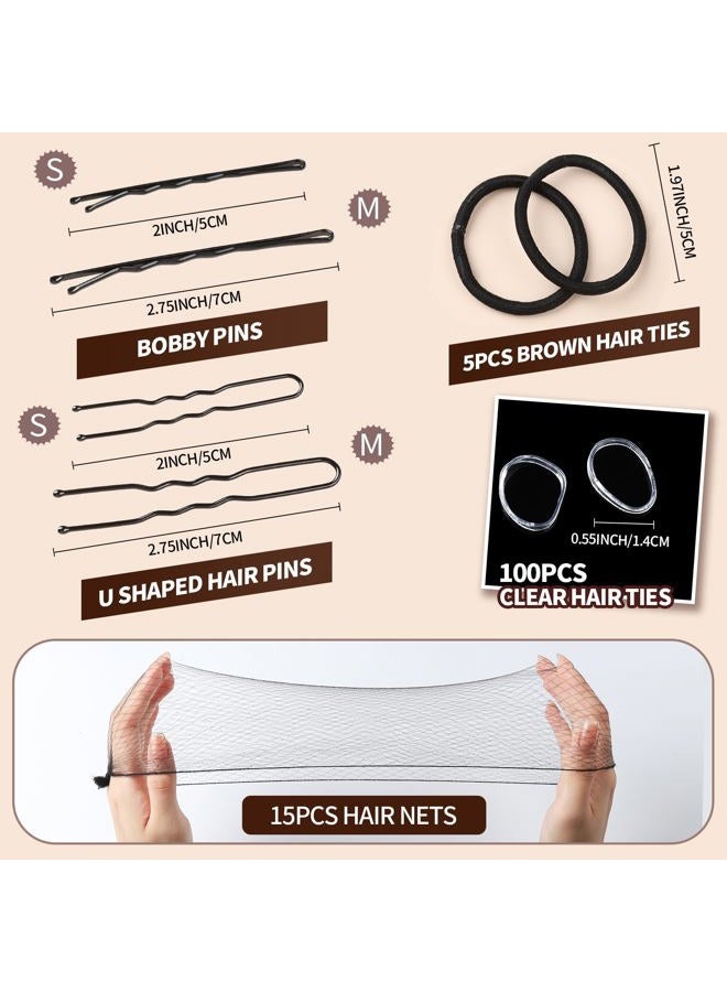 YGDZ Ballet Bun Kit for Kids, Hair Nets for Dance Buns, Bobby Pins Black, Dance Hair Accessories for Girls, Women, Dance Competitions Must Haves, Dance Stuff Black - Image 2