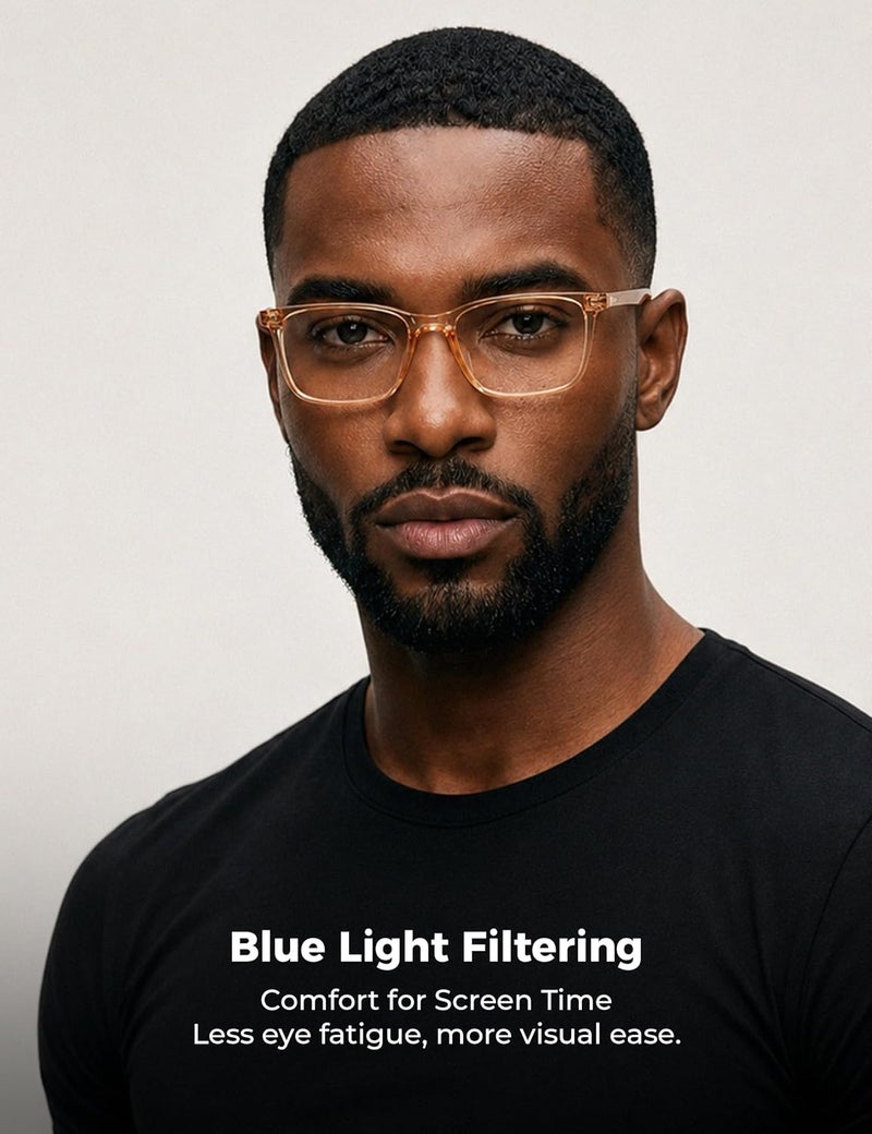 Blue Light Blocking Glasses for Women Men TR90 Frame Square Nerd Eyeglasses Anti Blue Ray Computer Screen Glasses - Image 2