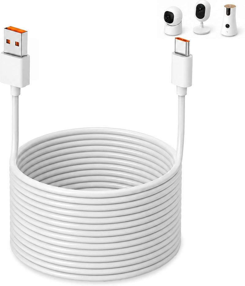 BUZUYIWAR 3.5 متر كابل USB-C طويل جدًا لتوصيل الطاقة لأجهزة كاميرات المراقبة المنزلية، USB-A إلى Type-C، كابل شحن ومزامنة بيانات متين لكاميرات CCTV، أجهزة YESKMO اللوحية، وحدة تحكم Switch Pro، Ring Pan-Tilt - Image 1