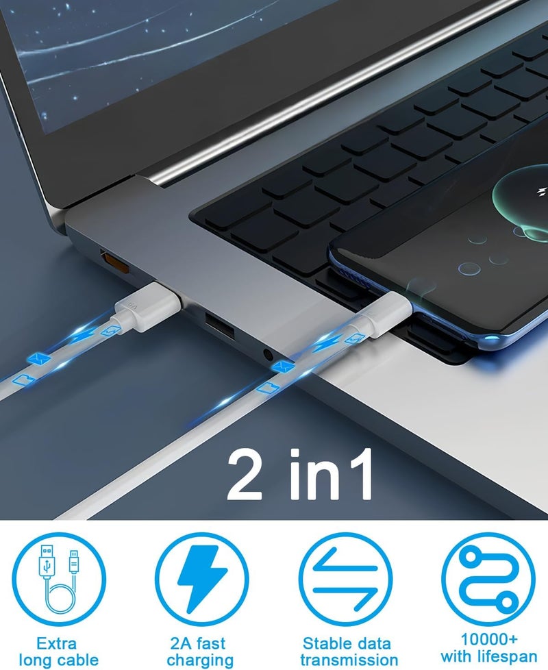 BUZUYIWAR 3.5 متر كابل USB-C طويل جدًا لتوصيل الطاقة لأجهزة كاميرات المراقبة المنزلية، USB-A إلى Type-C، كابل شحن ومزامنة بيانات متين لكاميرات CCTV، أجهزة YESKMO اللوحية، وحدة تحكم Switch Pro، Ring Pan-Tilt - Image 5