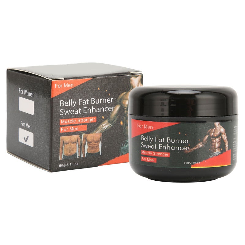 EELHOE Men Abdominal Muscle Cream Weight Loss Warm Up Hot Cream for Fitness Running Skipping Rope 60g - Image 1
