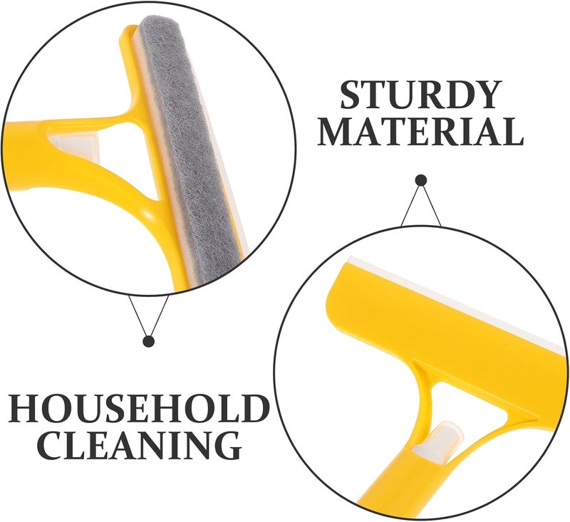 Unomor 3-in-1 Window Cleaner Squeegee with Spray Bottle and Brush, Bathroom Mirror and Shower Glass Scraper Tool, Yellow Multi-Functional Windshield and Household Glass Cleaning Accessory - Image 3